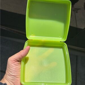 Tupperware Bright Lime & Teal Square Container